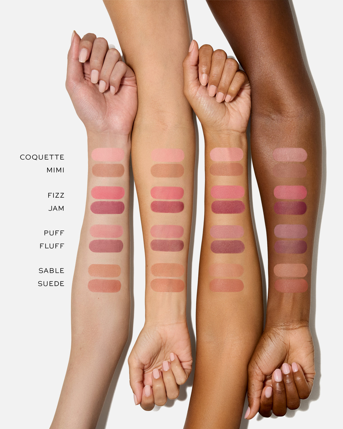 Color swatches on arms with labeled Duo Shades.