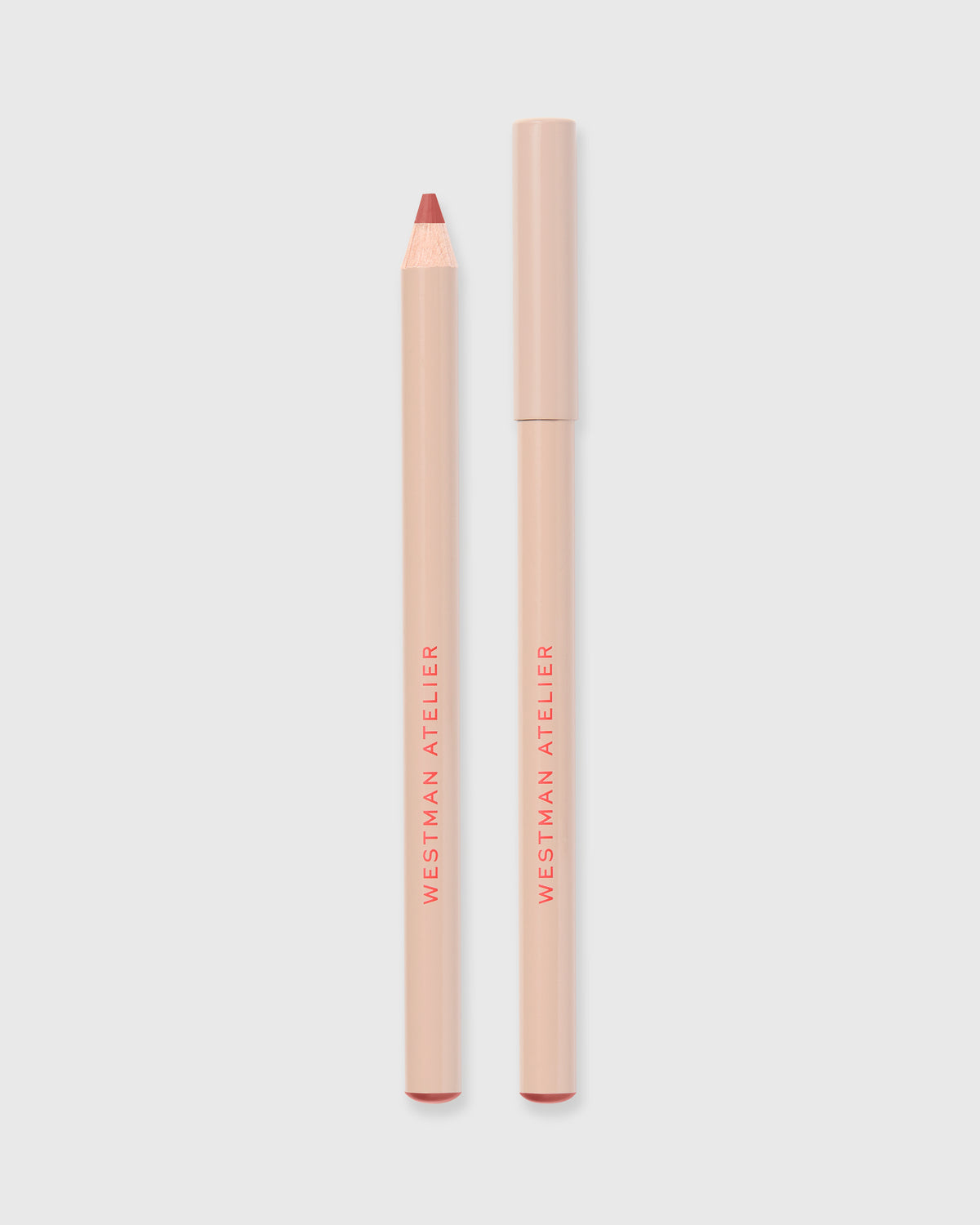 Lip liner in Minou on grey background.
